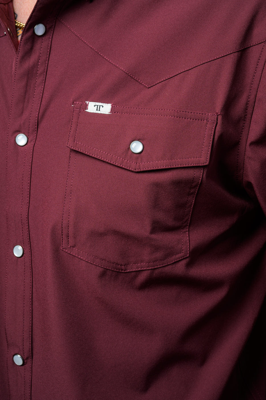 Ferrell Core Mens Maroon Snap Shirt
