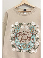 Feelin Lucky Sweatshirt western boutique buy at Boltranchstore.com