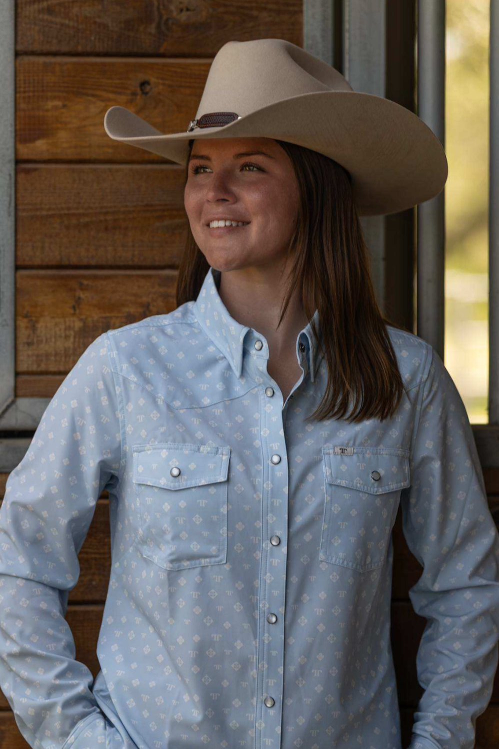 New Ferrell womens shirts Western clothing rodeo womens fashion The Remi Womens Pearl Snap Long Sleeve Shirt SKU FPL2026111 Utah Boltranchstore.com free shipping