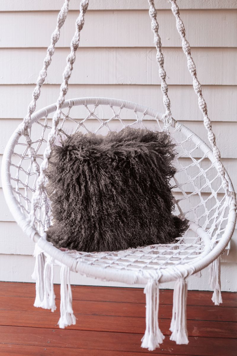 Fibre Tibetan Sheepskin Square Pillow order today at boltranchstore.com