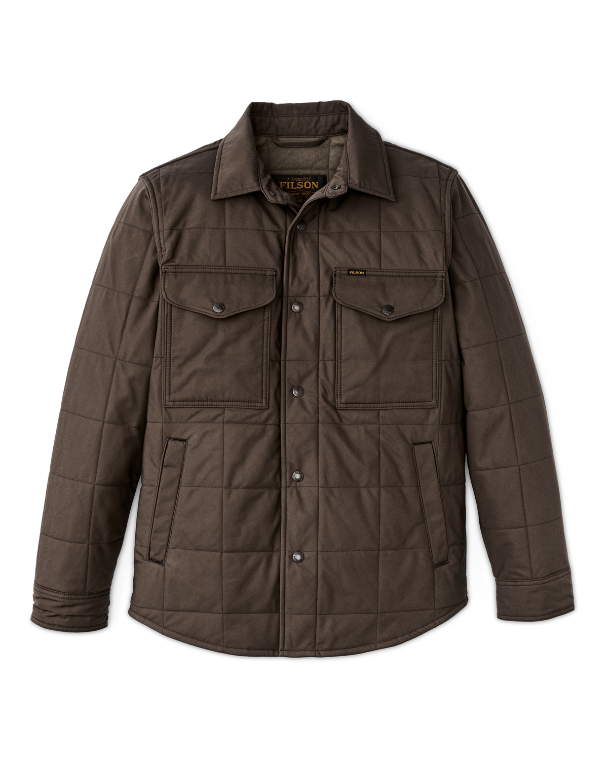 Filson Cover Cloth Quilted Jac-shirt buy at boltranchstore.com western outerwear durable free shipping mens coat winter 2025 filson popular in-stock