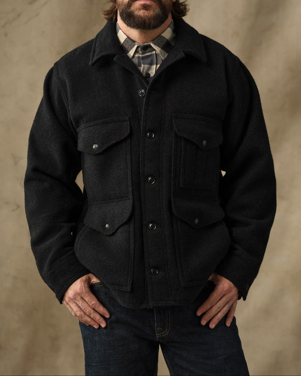 Filson Mackinaw Wool Cruiser Jacket Charcoal charcoal virgin Mackinaw wool cruiser jacket mens western boutique Utah SKU F1420484768