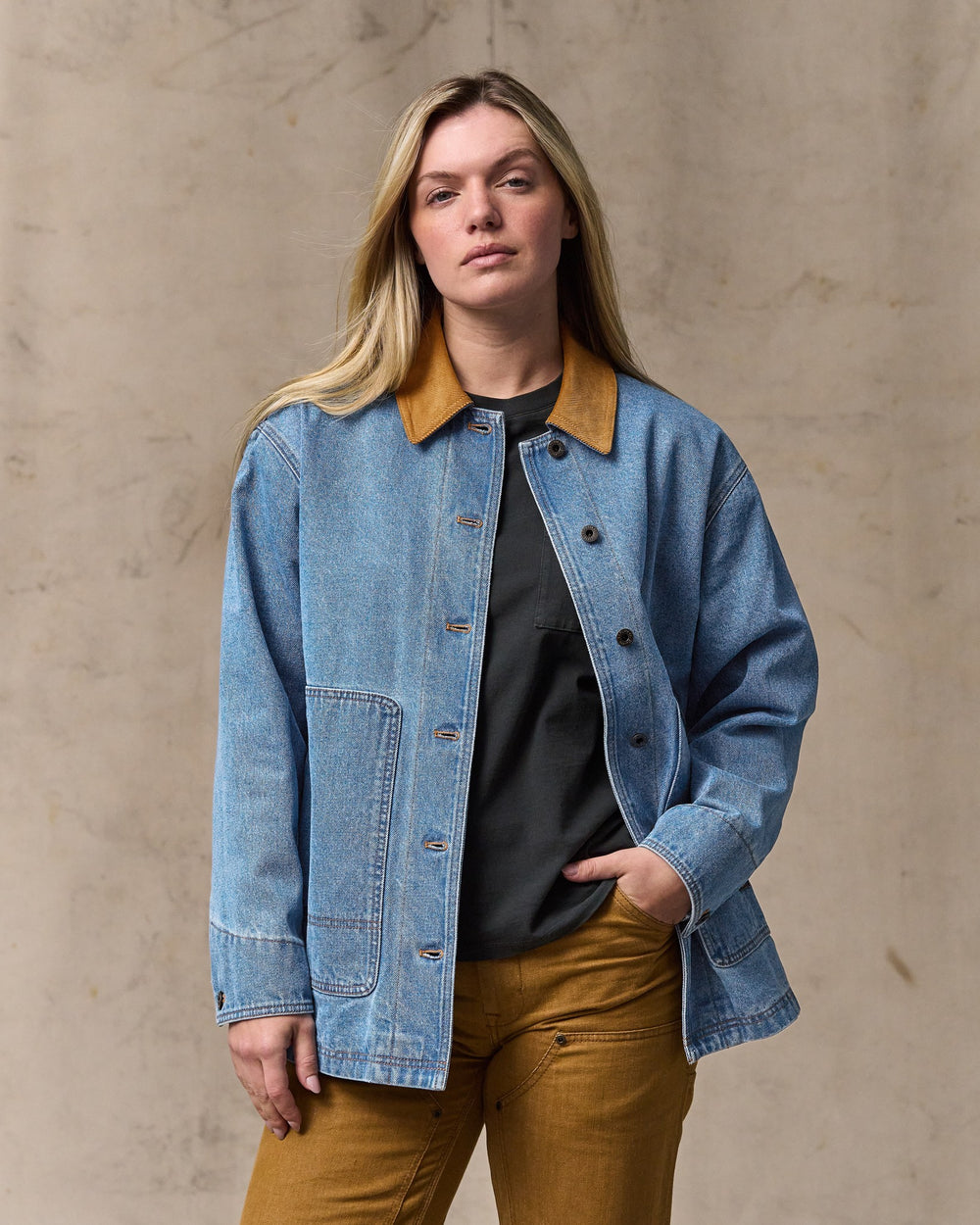 Filson Womens Denim Barn Coat at Boltranchstore.com Free Shipping light indigo longer womens denim jacket