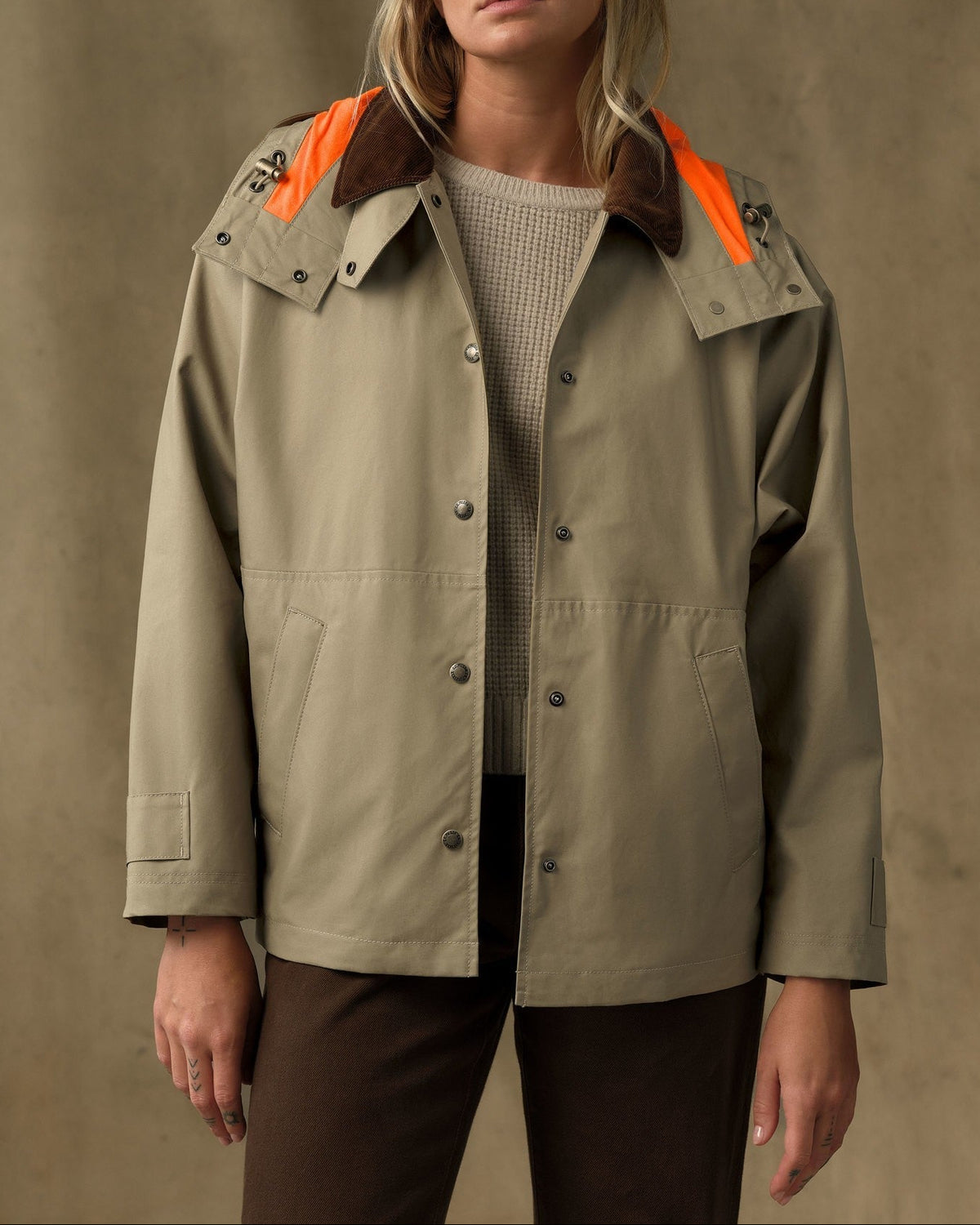 Filson Womens Harbor Front Waxed Jacket Marsh Tan marsh tan heritage waxed cotton field jacket womens western boutique Utah SKU F1520485292
