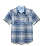 Flag and Anthem UPF Performance Western Shirt mens short sleeve blue plaid lightweight shirt Boltranchstore.com Free Shipping
