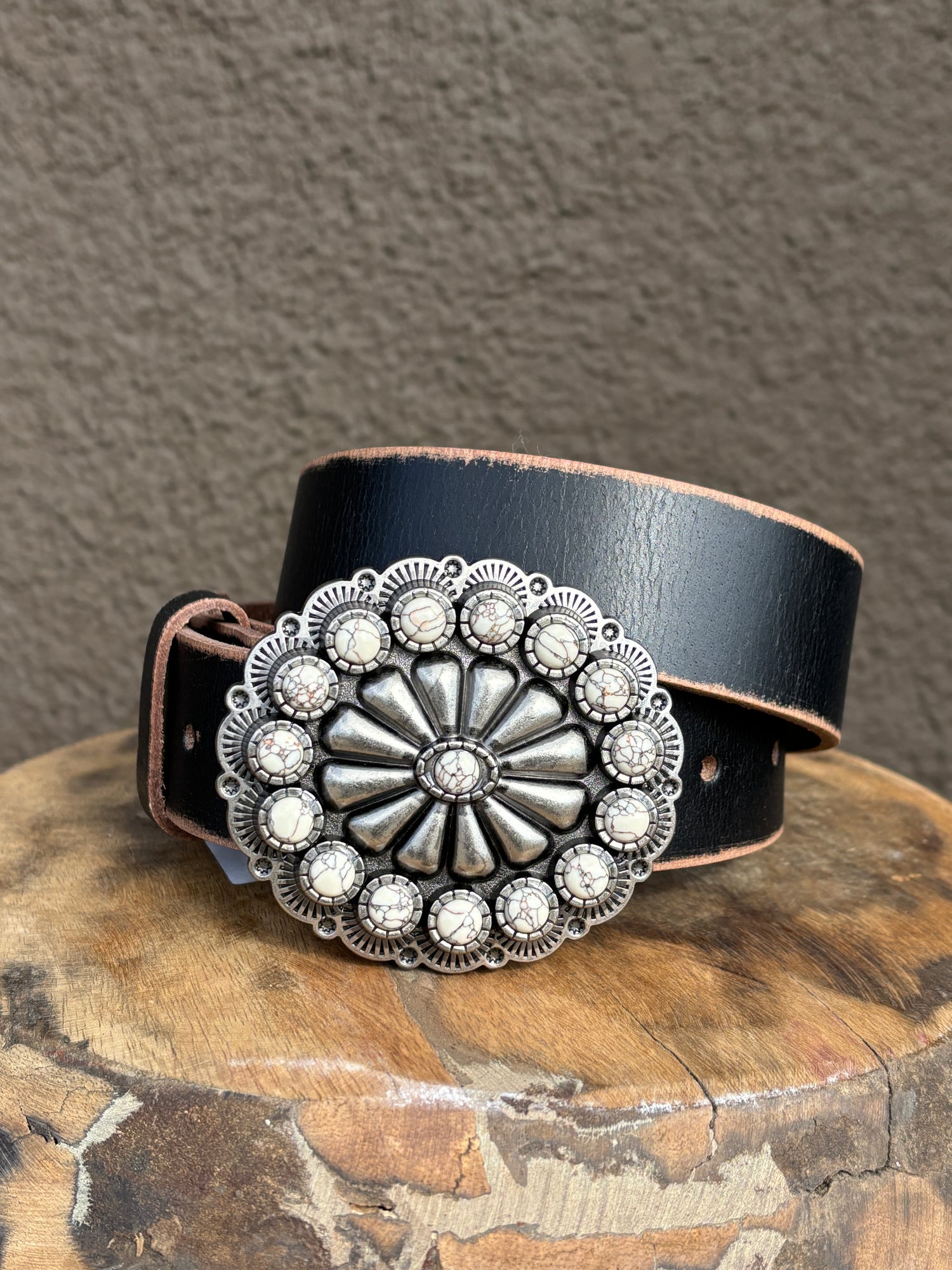 Floral Bone Western Belt and buckle vintage black belt western fashion womens free shipping Boltranchstore.com