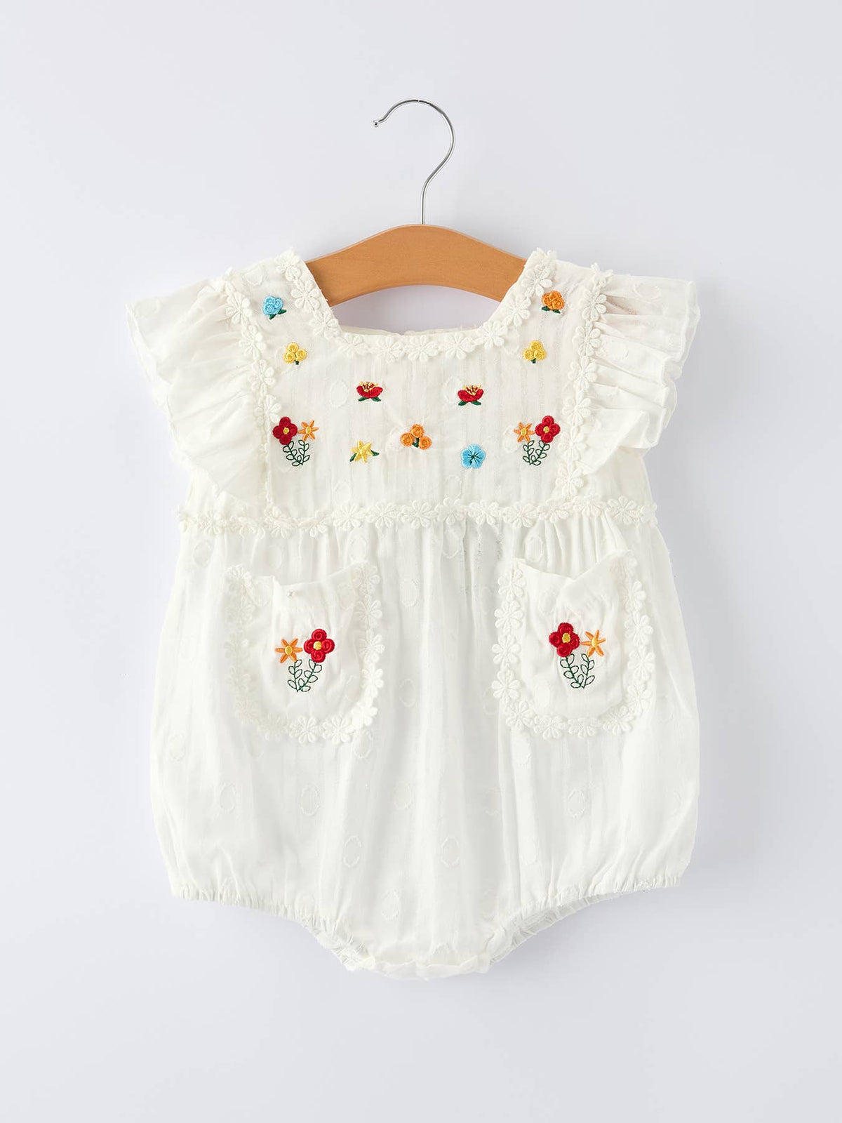 Floral Embroidery Baby Girl Romper shop at boltranchstore.com free shipping flowers baby girl gift baby shower spring summer cute popular
