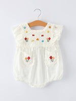 Floral Embroidery Baby Girl Romper shop at boltranchstore.com free shipping flowers baby girl gift baby shower spring summer cute popular