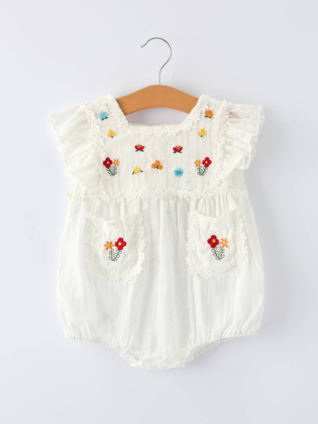 Floral Embroidery Baby Girl Romper shop at boltranchstore.com free shipping flowers baby girl gift baby shower spring summer cute popular