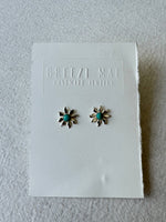 Flower Turquoise Stud Earrings  order at boltranchstore.com