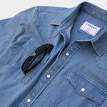 Poncho The Fort Davis Shirt mens denim poncho brand long sleeve western shirt fashion clothing outdoor pockets glasses Boltranchstore.com in stock buy now free shipping fast