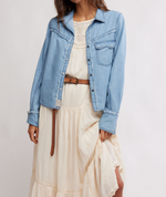 Free People Shrunken Denim Indigo Shirt order today at boltranchstore.com