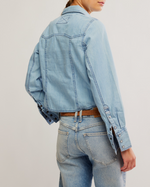 Free People Shrunken Denim Indigo Shirt