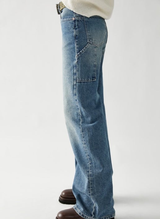 Free People Tinsley Baggy High Rise - Hazey Blue
