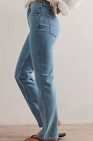 Free People Xena Slim Straight Jeans