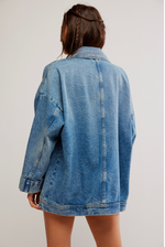 Free People Avery Denim Jacket Got The Blues color wash womens denim chore coat blue free people popular Bolt Ranch Store