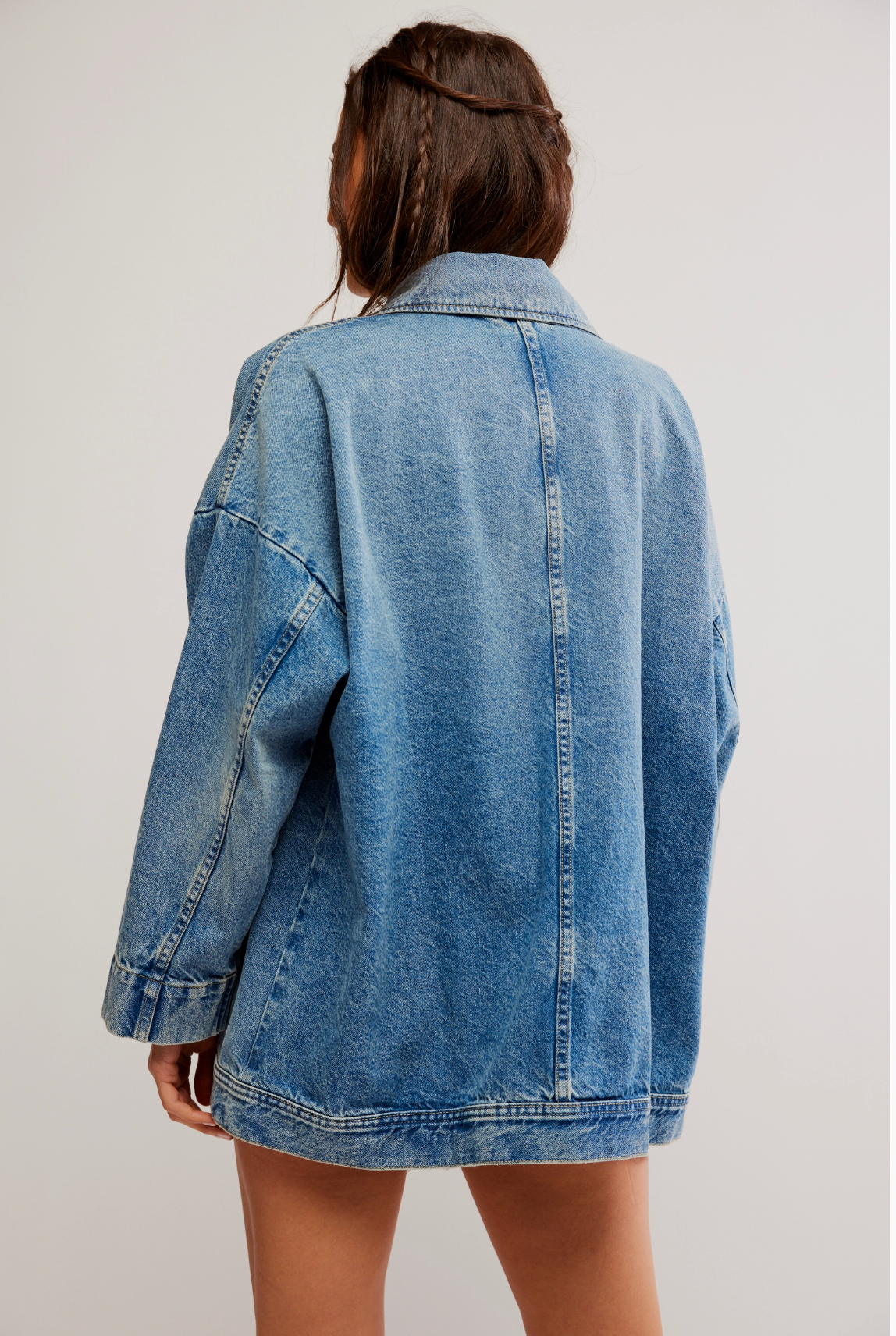 Free People Avery Denim Jacket Got The Blues color wash womens denim chore coat blue free people popular Bolt Ranch Store