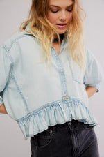 Free People Bailey Denim Shirt buy at boltranchstore.com western boutique free shipping