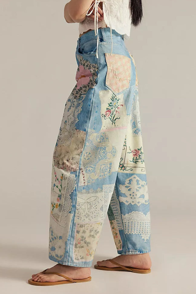 Free People Illusions Printed Relaxed Jeans order at boltranchstore.com