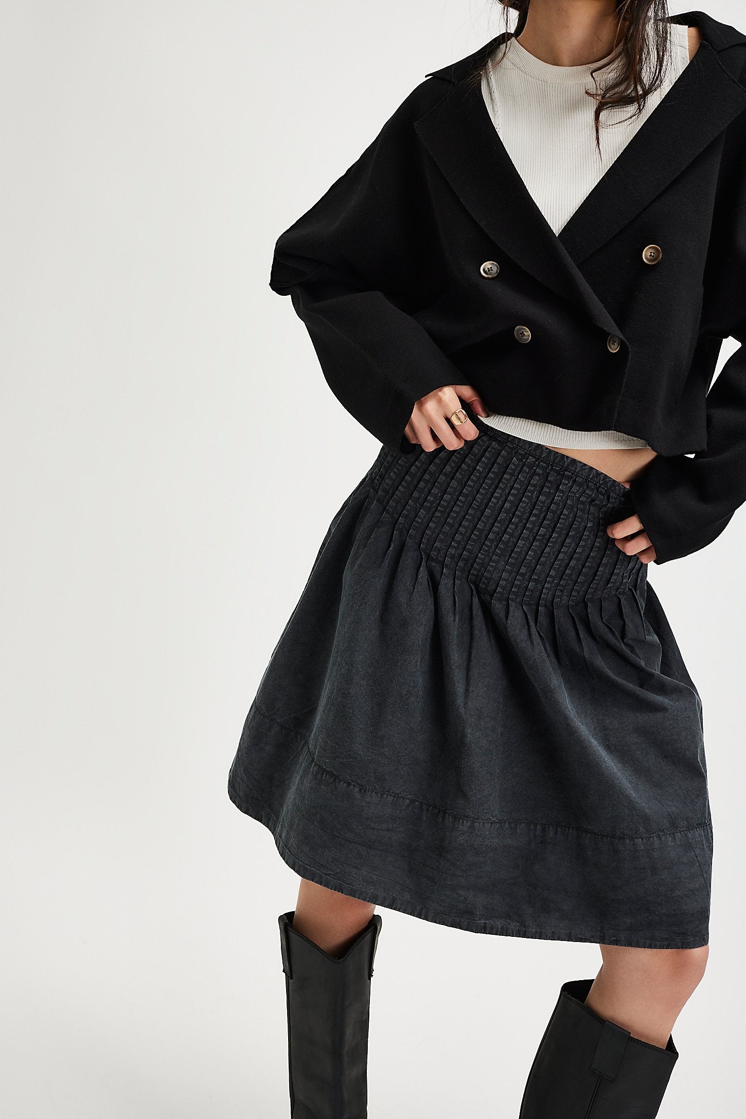 Free People Peyton Pintuck Midi Skirt womens fashion free shipping Boltranchstore.com popular in stock
