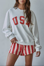 French Terry USA Crew Boltranchstore.com freedom USA america summer rodeo patriotic holiday womens crewneck free shipping white