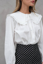 Frilled Womens Collar Bouse Find this at Boltranchstore