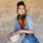 Fringe Son of the West Silk Scarf made to tie as a classic wild rag at the neck western fashion