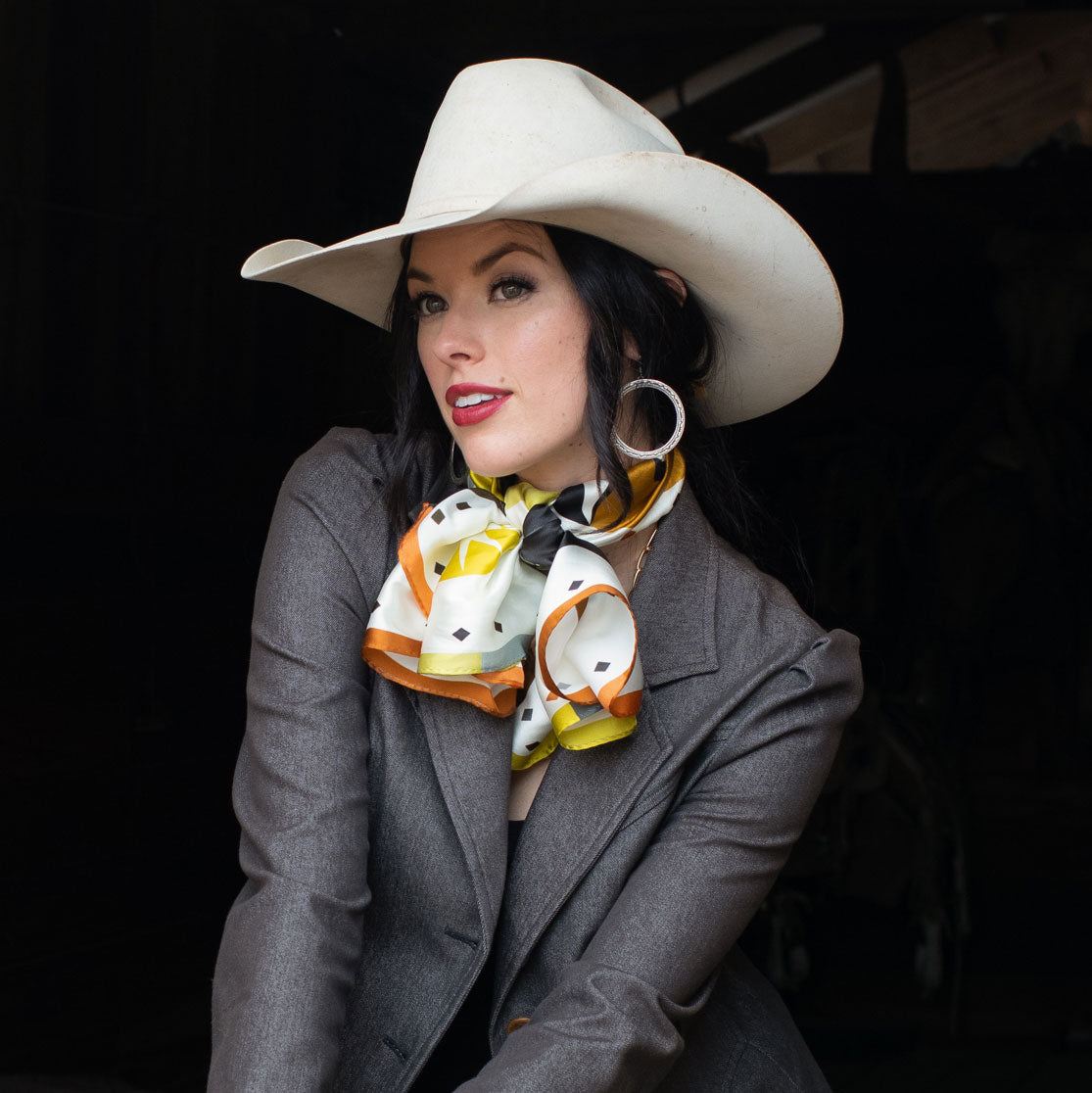 Fringe Bronco Buster Silk Scarf shop at boltranchstore.com free shipping