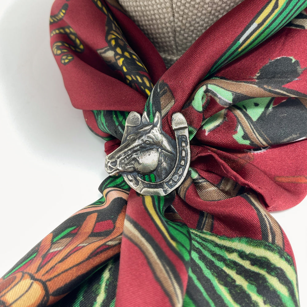 Fringe Horseshoe Head Slide Boltranchstore.com mens womens silver horse scarf slide mens womens gift unisex