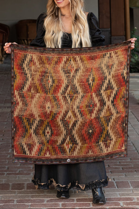 Fringe Just Praying Scarf mens womens neck scarf Boltranchstore.com accessories southwest gold red brown silk wildrag free shipping