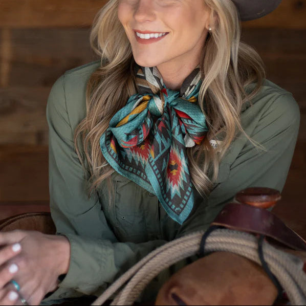 Fringe Nashville scarf western fashion style cowboy outfit blue red green neck scarf Boltranchstore.com New Arrivals