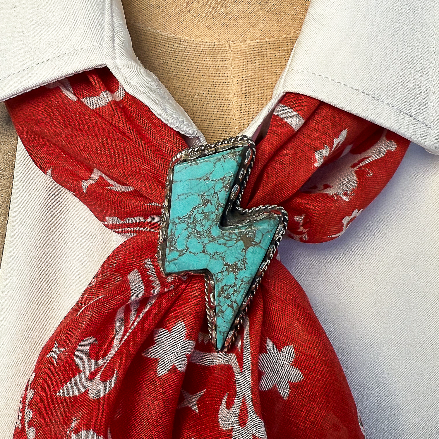 Fringe Scarf Slide Lightning Bolt shop at boltranchstore.com western accessories