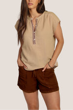 Dylan Tallulah Top G5W46PS62 womens talulah terracotta terra cotta Boltranchstore.com Free Shipping womens gauze top