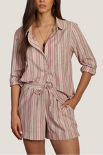 Dylan James Stripe Shirt G5W84SMS womens red striped shirt Boltranchstore.com Free Shipping Spring 2026