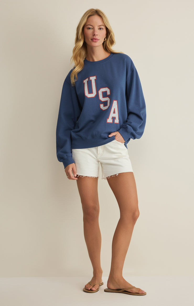 Z Supply Americana Boyfriend Sweatshirt