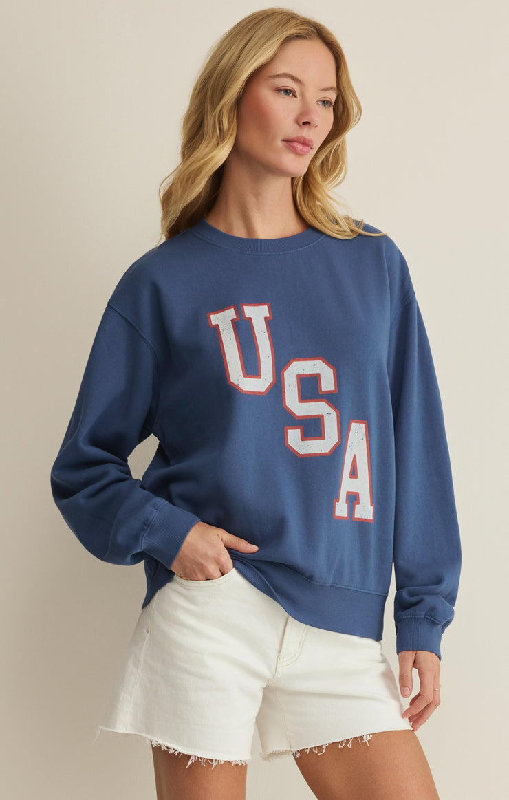 Z Supply Americana Boyfriend Sweatshirt
