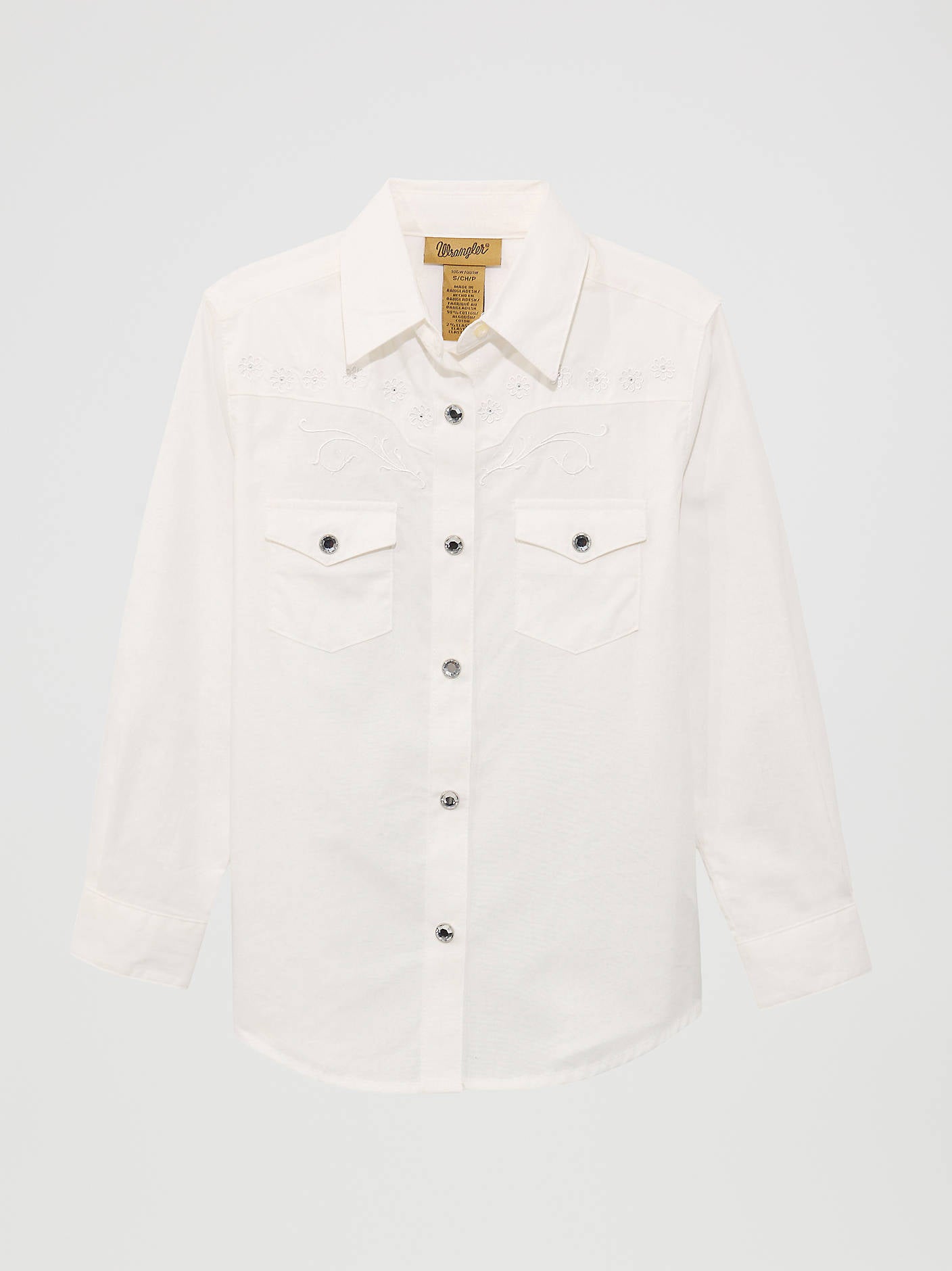 Wrangler Girls Shirt With Rhinestones Snaps