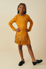 Hayden LA Studs And Fringe Detailed Suede Skirt polyester and spandex blend skirt for rodeo and ranch days Park City