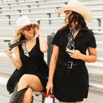 Fringe Scarves Game Day Twilly Down South Doily Black wrapped around a ponytail or braided into the hair cowgirl