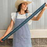 Fringe Scarves Game Day Twilly Down South Doily Navy wrapped around a ponytail or braided into the hair cowgirl