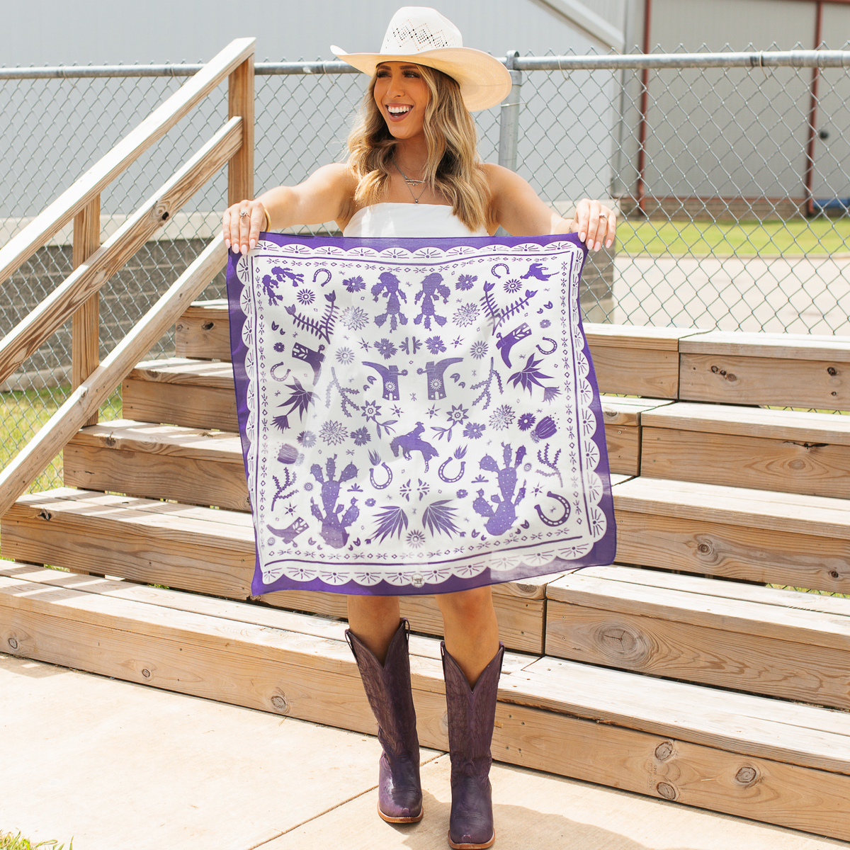 Fringe Scarves Game Day Down South Doily Bandana Purple tied in the hair on the wrist or on a favorite purse Park City