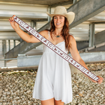 Fringe Scarves Game Day Twilly Down South Doily Maroon tied on purse handles for a pop of school color ranch wear