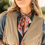 Fringe Scarves Game Day Twilly Down South Doily Orange tied on purse handles for a pop of school color ranch wear