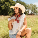 Fringe Scarves Game Day Down South Doily Bandana Red tied in the hair on the wrist or on a favorite purse Park City