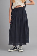 Gemma Poplin Black Skirt womens casual skirt Boltranchstore.com cotton womens skirt western fashion style free shipping