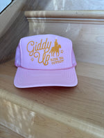 Giddy Up Trucker Hat find at boltranchstore.com pink 