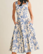 Gina Garden Square Neck Midi Dress a floral print dress in a midi dress at boltranchstore.com