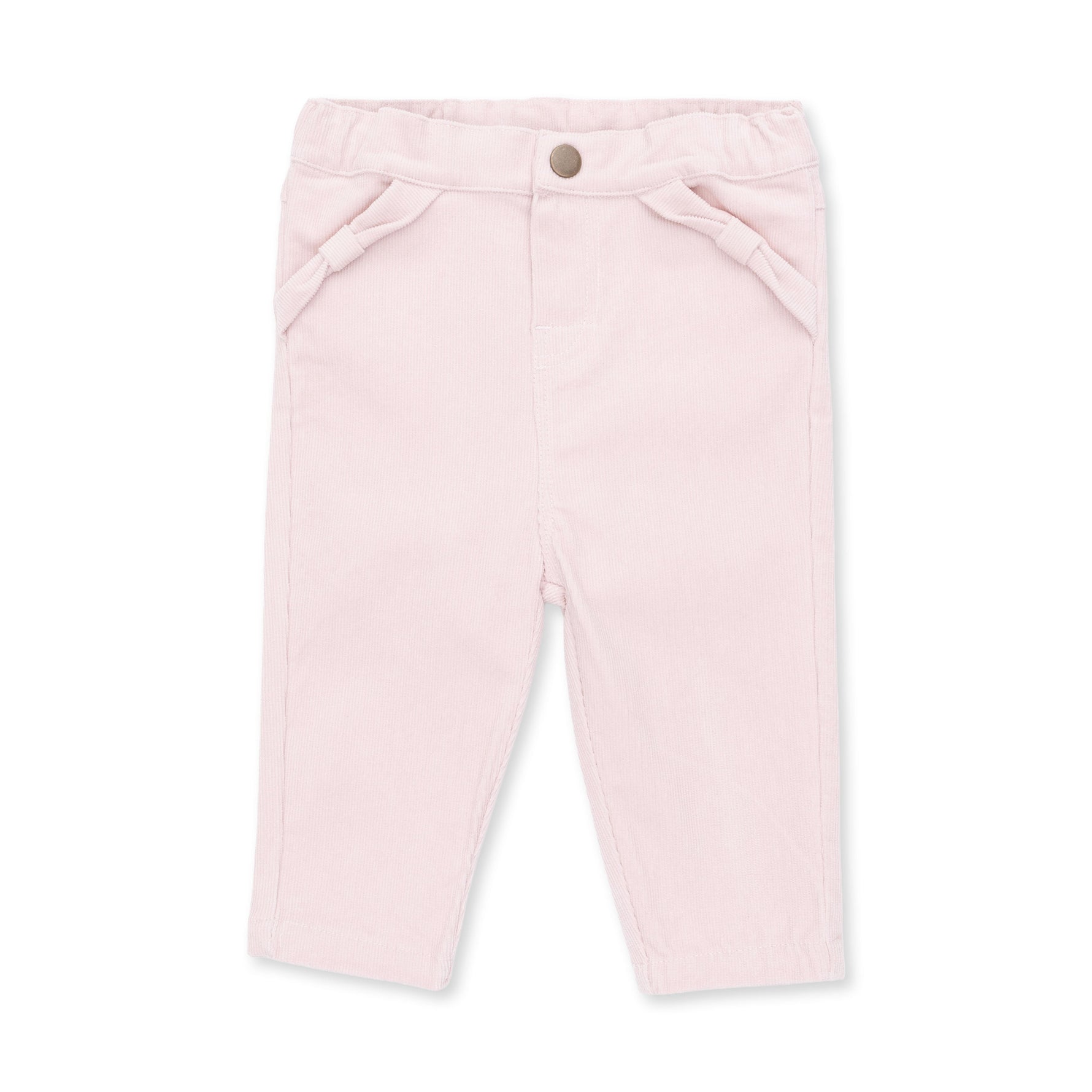 Western baby clothing kids western boutique Utah Veiled Pink Corduroy Adjustable Pants and Bow Pocket SKU 1495-F26-VCO  