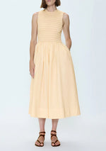 Pistola Gladys Smocked Bodice Dress in Light Tumeric yellow wedding casual summer womens dress Boltranchstore.com Free Shipping butter yellow soft