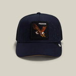 Goorin Bros Badlands Eagle navy trucker cap with an eagle patch reading FREEDOM western clothing Utah SKU 1013126EDG01OS